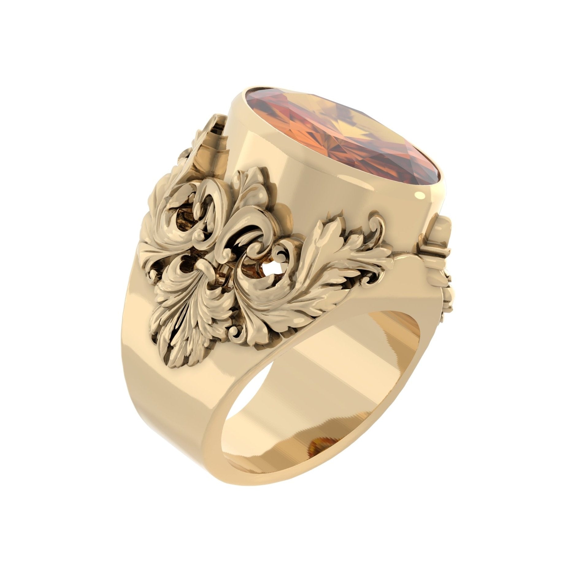 Victorian Filigree Ring – Citrine | Handcrafted 9ct Yellow Gold - BeckonJewel