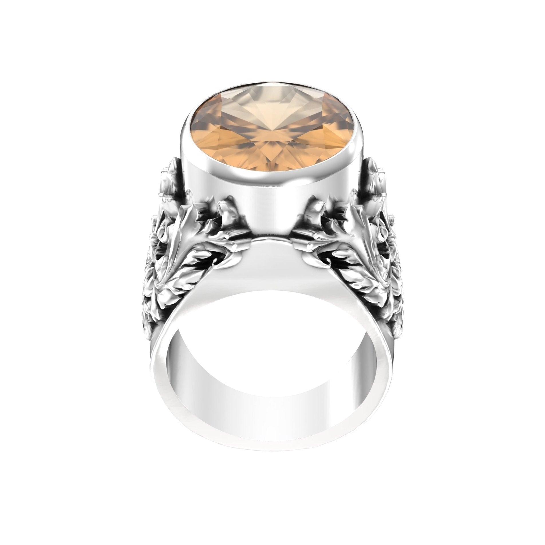 Victorian Filigree Ring – Citrine | Handcrafted Sterling Silver - BeckonJewel