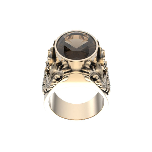 Victorian Filigree Ring - Smokey Quartz - 9ct Gold