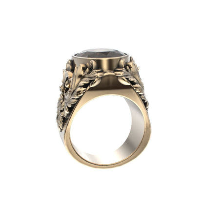 Victorian Filigree Ring - Smokey Quartz - 9ct Gold